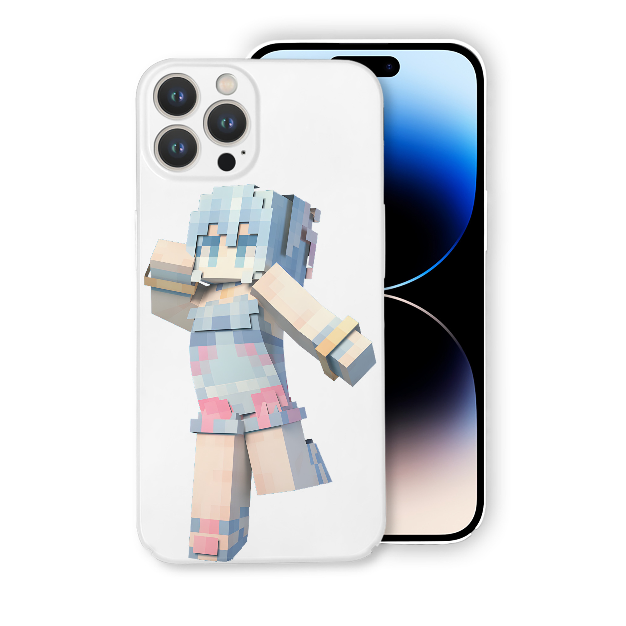 （画像用） マインクラフト ブロックの世界 Minecraft MC Block world 【iPhone 14シリーズ対応】ハードケース